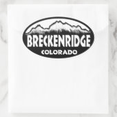 ブリッケンリッジコロラド白黒楕円ステッカー 楕円形シール (バッグ)