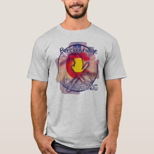 ブリッケンリッジコロラド素朴なスキーフラッグシャツ Tシャツ