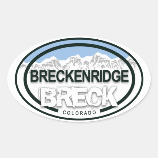 ブリッケンリッジコロラドBRECKロッキーマウンテン 楕円形シール (正面)