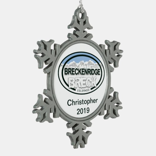 ブリッケンリパーソナライズされたッジコロラドロッキーマウンテン スノーフレークピューターオーナメント (左)