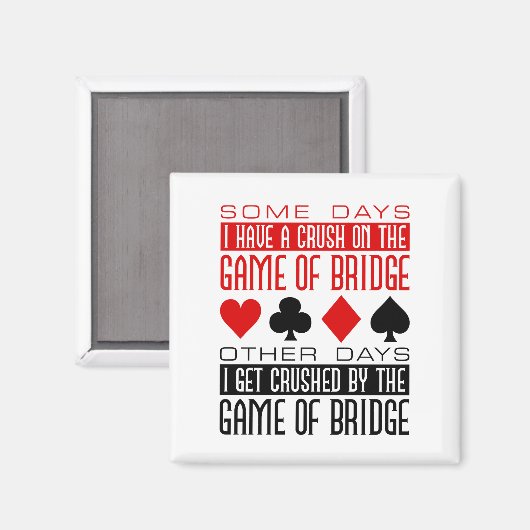 ブリッジおもしろいのブリッジプレーヤークラブ粉砕ゲーム マグネット (正面/裏面)