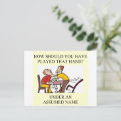 ブリッジおもしろいプレイヤーのジョークデザイン ポストカード (スタンド正面)