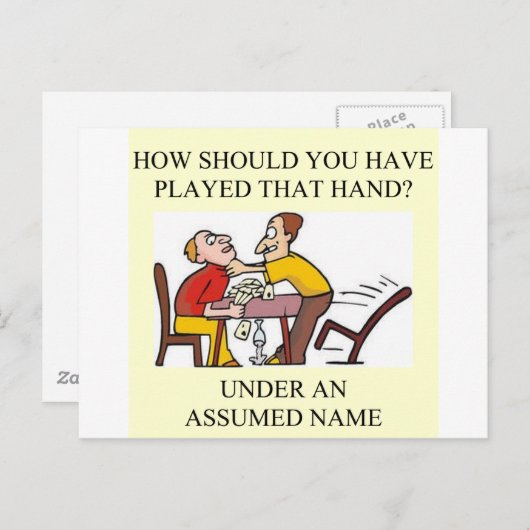 ブリッジおもしろいプレイヤーのジョークデザイン ポストカード (正面/裏面)