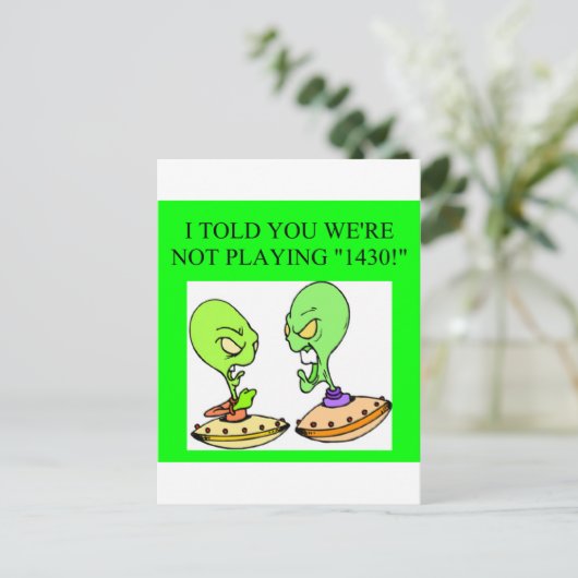 ブリッジおもしろいプレイヤーデザイン ポストカード (スタンド正面)