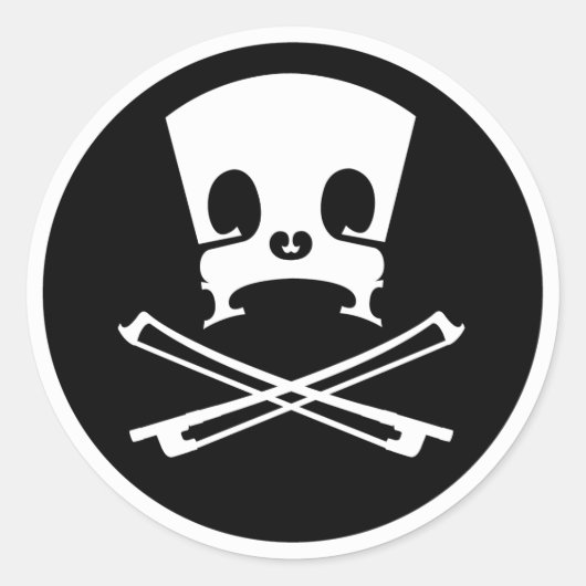 ブリッジと弓のステッカー ラウンドシール (正面)