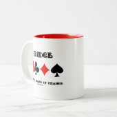 ブリッジはチャンスのゲームではない（4つのカードスーツ） ツートーンマグカップ (正面左)