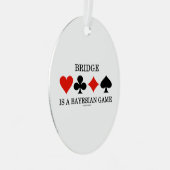 ブリッジはベイジアンゲーム4枚のカードスーツ メタルオーナメント (正面右)