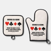 ブリッジは他の人考えの手のゲームである 鍋つかみ&鍋敷きセット (正面)