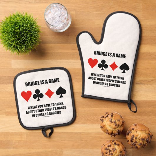 ブリッジは他の人考えの手のゲームである 鍋つかみ&鍋敷きセット (トップダウン)