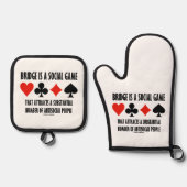 ブリッジは反社会的な人々を引き付ける社会的なゲームである 鍋つかみ&鍋敷きセット (正面)