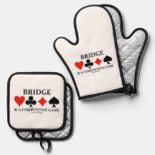ブリッジは競合ゲーム4枚のカードスーツ 鍋つかみ&鍋敷きセット (正面/裏面)