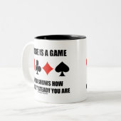 ブリッジは精神的にどれほど安定しているかを示すゲームである ツートーンマグカップ (正面左)