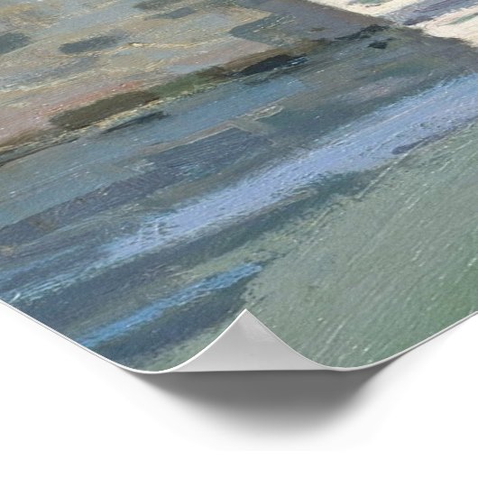 ブリッジアットヴィレヌーbyシズリー印象派絵を描 ポスター (角)