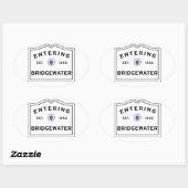 ブリッジウォーターMAの町に入る 楕円形シール (シート)