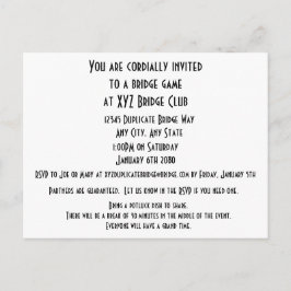 ブリッジカードのスーツ遊のパーティーを生きる インビテーションポストカード