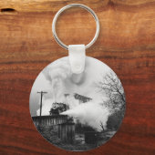 ブリッジキーチェーンを横断する蒸気エンジン キーホルダー (正面)