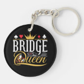 ブリッジクイーンカードゲームの女性 キーホルダー (裏面)