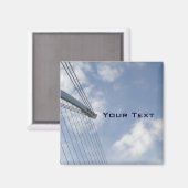 ブリッジスパインとケーブル建築アートマグネット マグネット (正面/裏面)