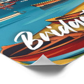 ブリッジタウンバルバドスヴィンテージ有名な旅行プレイス ポスター (角)