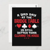 ブリッジテーブルでの悪い日おもしろカードゲーム ポストカード (正面/裏面)