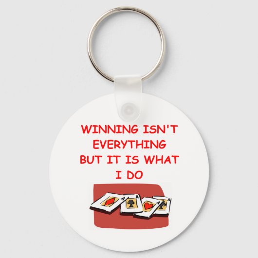 ブリッジトランプのポーカーとカードプレーヤー キーホルダー (正面)