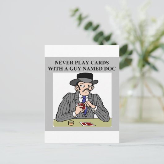 ブリッジトランプのポーカーカードプレイヤーゲームデザイン ポストカード (スタンド正面)