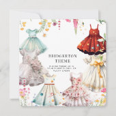 ブリッジトン テーマの女の子のドレスアップ II 誕生日パーティー 招待状 (正面)
