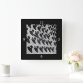 ブリッジナットとボルト スクエア壁時計 (ホーム)