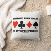 ブリッジパートナーは4枚のカードスーツを着て行う クッション (ブランケット)