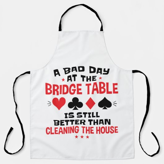 ブリッジプレおもしろいーヤー引用文の悪い日At Bridge Table エプロン (正面)