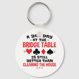 ブリッジプレおもしろいーヤー引用文の悪い日At Bridge Table キーホルダー