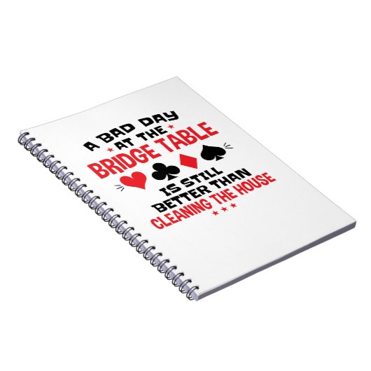 ブリッジプレおもしろいーヤー引用文の悪い日At Bridge Table ノートブック (右側)