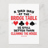 ブリッジプレおもしろいーヤー引用文の悪い日At Bridge Table ポストカード (正面)