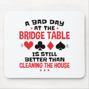 ブリッジプレおもしろいーヤー引用文の悪い日At Bridge Table マウスパッド