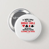 ブリッジプレおもしろいーヤー引用文の悪い日At Bridge Table 缶バッジ (正面&裏面)