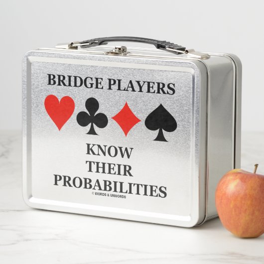 ブリッジプレーヤーが自分の確率カードが合うことを知る メタルランチボックス (インサイチュ)