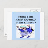 ブリッジプレーヤーのジョーク ポストカード (正面/裏面)