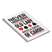 ブリッジプレーヤー決してオールドレディーカードを過小評価しない ノートブック (右側)