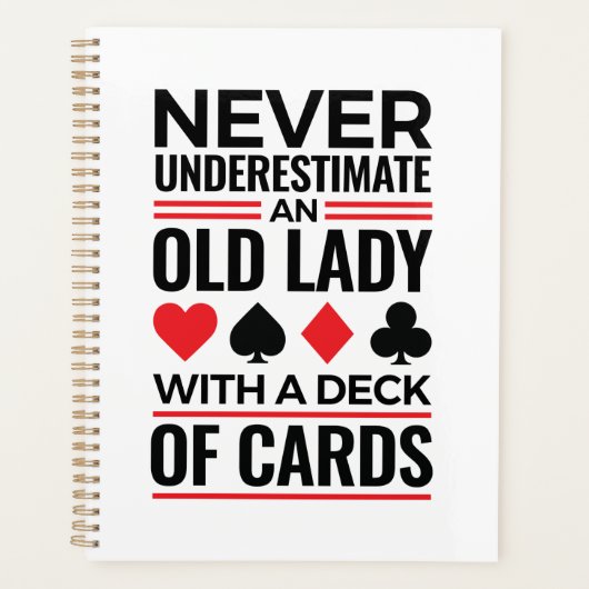 ブリッジプレーヤー決してオールドレディーカードを過小評価しない プランナー手帳 (正面)