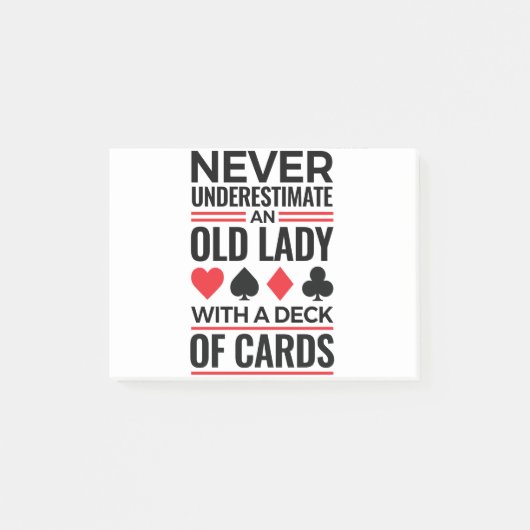 ブリッジプレーヤー決してオールドレディーカードを過小評価しない ポストイット (正面)