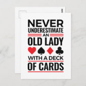 ブリッジプレーヤー決してオールドレディーカードを過小評価しない ポストカード (正面/裏面)