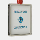 ブリッジポートコネチカットの航海のなコンパス面図 メタルオーナメント (右)