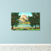 ブリッジポート付近のツインレイクスのビュー キャンバスプリント (インサイチュ (ウッドフロア))