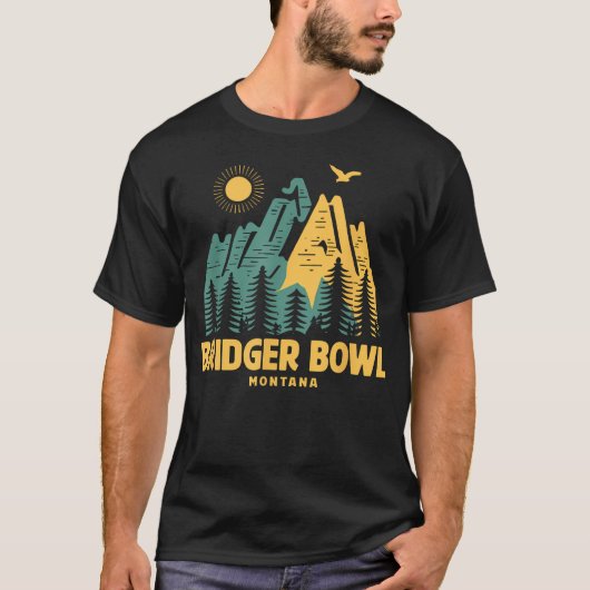 ブリッジャー・ボウル山 モンタナ州 ハイキング アウトドア Tシャツ (正面)