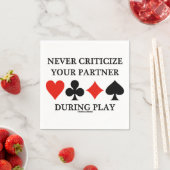 ブリッジ中にパートナーを決して遊批判しない スタンダードカクテルナプキン (インサイチュ)