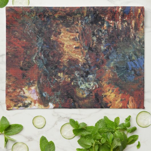 ブリッジ日本のバイクロードモネヴィンテージファインアート キッチンタオル (折り畳み)