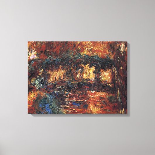 ブリッジ日本のバイクロードモネヴィンテージファインアート キャンバスプリント (正面)