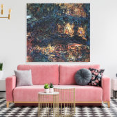 ブリッジ日本のバイクロードモネヴィンテージファインアート キャンバスプリント (インサイチュ (リビング))