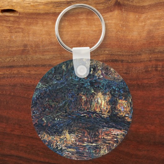 ブリッジ日本のバイクロードモネヴィンテージファインアート キーホルダー (正面)