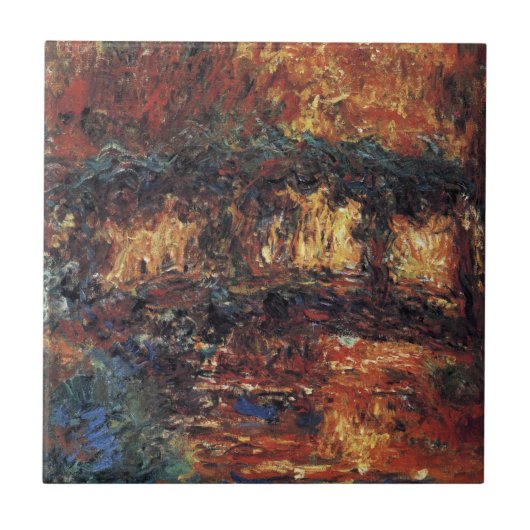 ブリッジ日本のバイクロードモネヴィンテージファインアート タイル (正面)